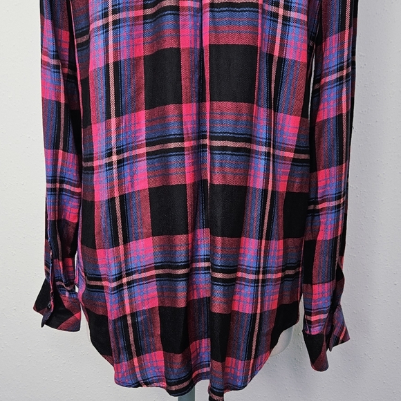 Rails Hunter Plaid Flannel Shirt in Black Coral Teal Size Large - Picture 10 of 16